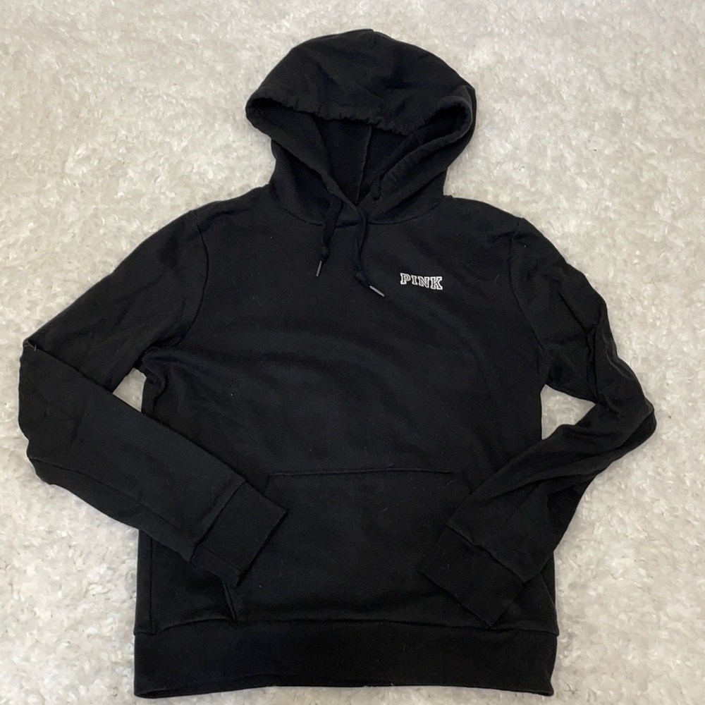 PINK black hoodie sweatshirt size small EUC
